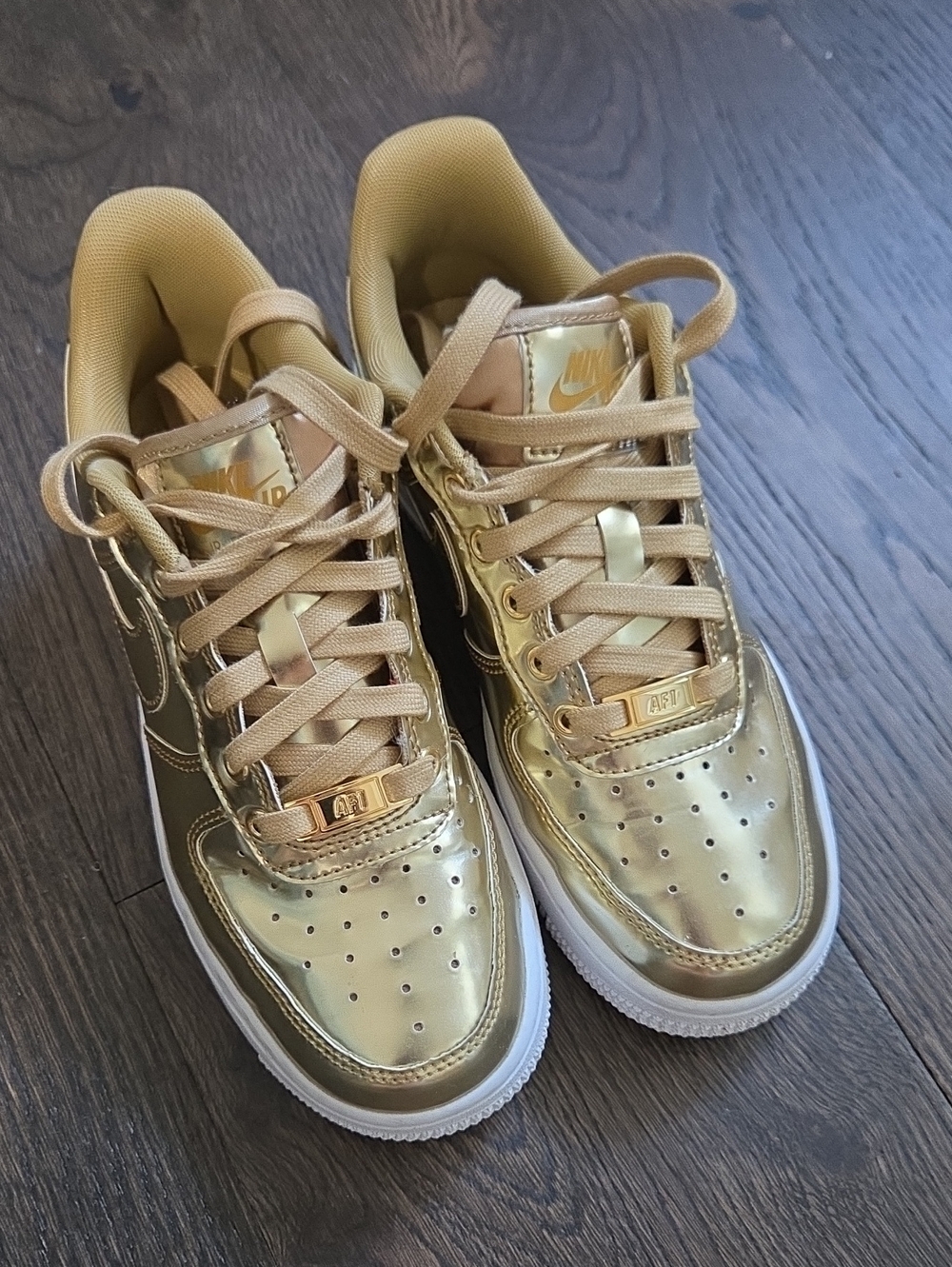 Nike AF1 Liquid Metal Gold